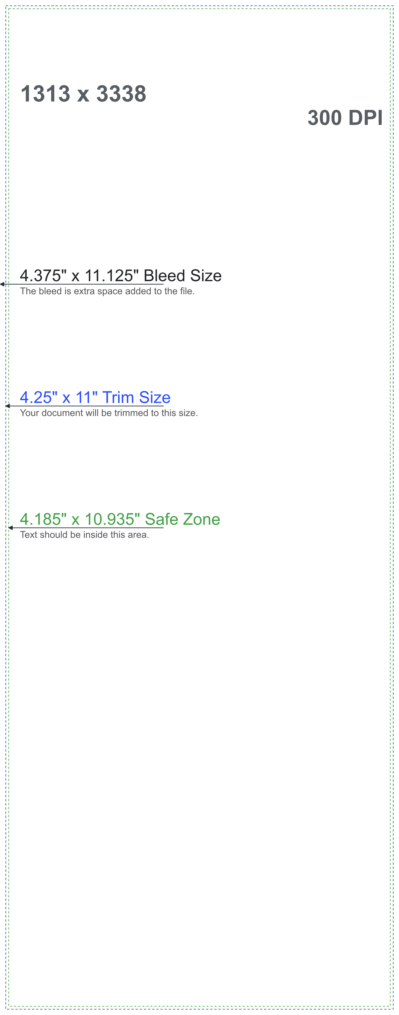 Generated template for Door Hangers, 4.25x11